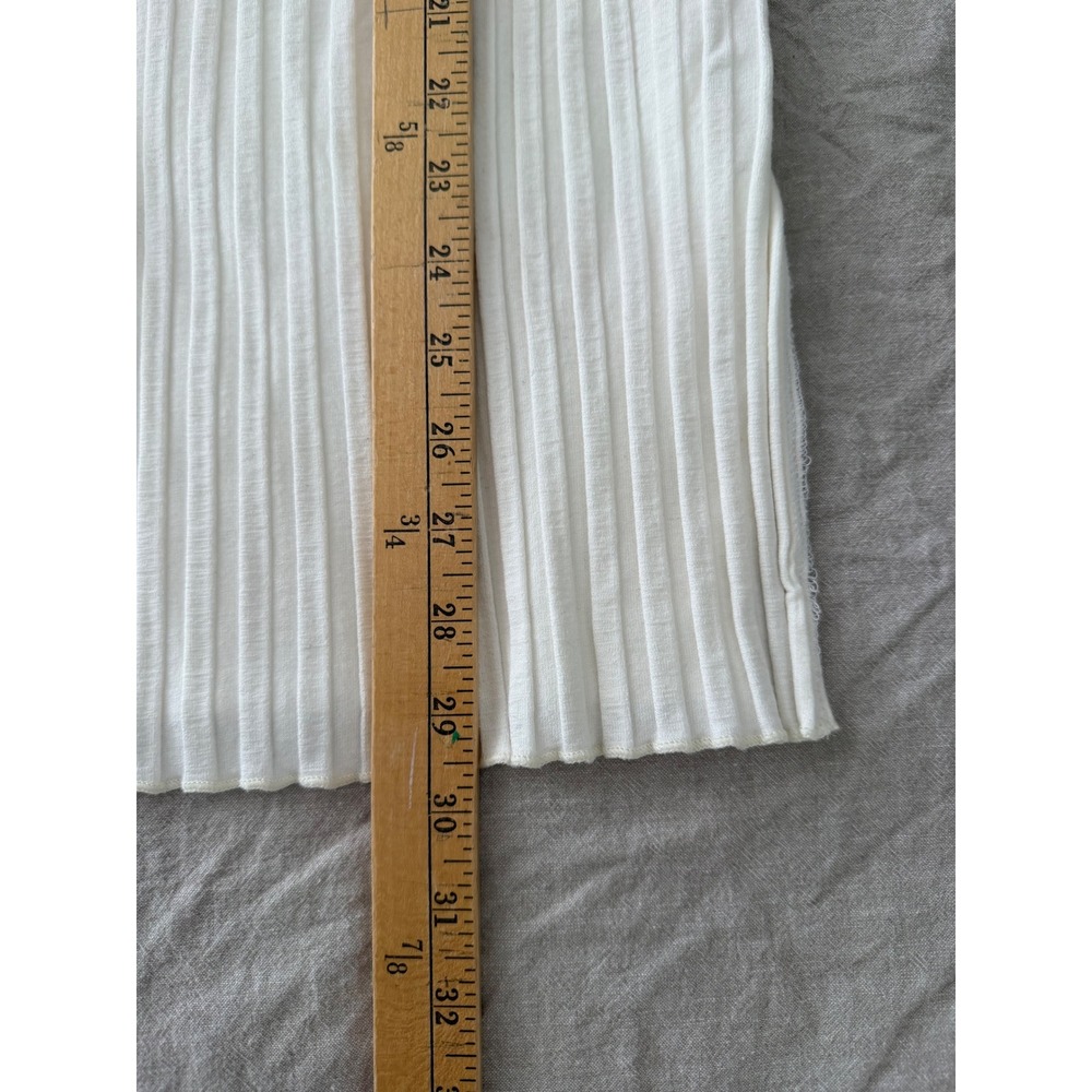 Simon Miller Aukai Tank Top Womens White Ribbed Crew Neck Side Slit Small - Picture 7 of 7